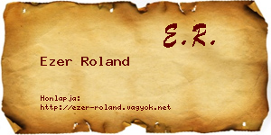 Ezer Roland névjegykártya